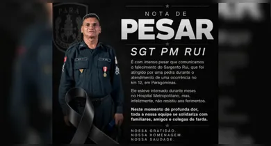 Imagem ilustrativa da notícia: PM morre após ser atingido por pedrada no Pará
