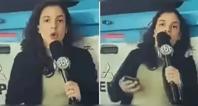 Imagem ilustrativa da notícia: Repórter do SBT é atropelada por viatura da PM durante transmissão