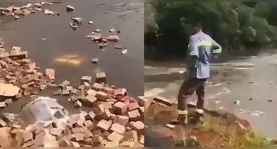 Imagem ilustrativa da notícia: Carreta cai em rio na PA-370 e motorista escapa com vida no oeste do Pará
