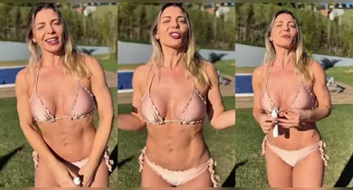 Imagem ilustrativa da notícia: De biquíni, Sheila Mello chama atenção e resposta da filha diverte