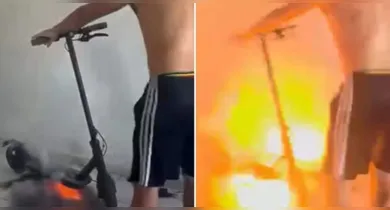 Imagem ilustrativa da notícia: Vídeo: homem registra explosão de patinete dentro de apartamento