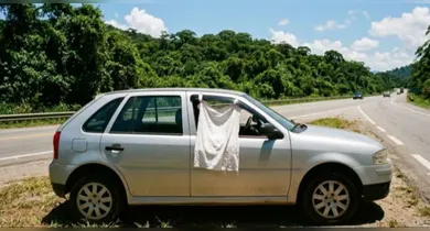 Imagem ilustrativa da notícia: Pano branco na janela do carro: o que significa o sinal e o que diz a lei