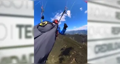 Imagem ilustrativa da notícia: Mulher sobrevive após parapente ser atingido por avião durante voo 