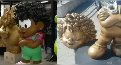 Imagem ilustrativa da notícia: Estátua de Milena, personagem negra da Turma da Mônica, é vandalizada