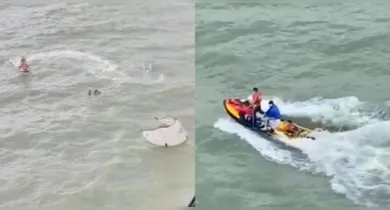 Imagem ilustrativa da notícia: Helicóptero do Graesp resgata Kitesurfistas à deriva em Salinas