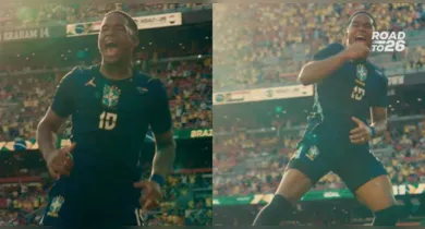 Imagem ilustrativa da notícia: Vídeo: Endrick "vira camisa 10" em comemoração e viraliza