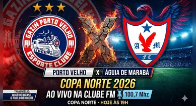 Imagem ilustrativa da notícia: AO VIVO: Confira aqui o jogo entre Porto Velho x Águia de Marabá