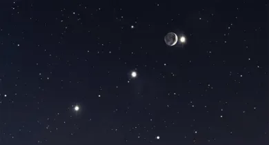 Imagem ilustrativa da notícia: Conjunção entre Lua, Vênus, Júpiter e Mercúrio se repete nesta quinta-feira (18)