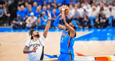 Imagem ilustrativa da notícia: Shai comanda reação, e Thunder empata série contra os Spurs