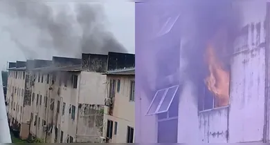 Imagem ilustrativa da notícia: VÍDEO: incêndio atinge e destrói apartamento em Marituba