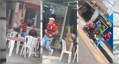 Imagem ilustrativa da notícia: Vídeo: dupla armada assalta cliente em restaurante de Belém