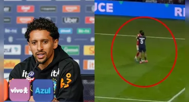 Imagem ilustrativa da notícia: "Mesma imagem de 22": Marquinhos  explica abraço em Gabriel Magalhães
