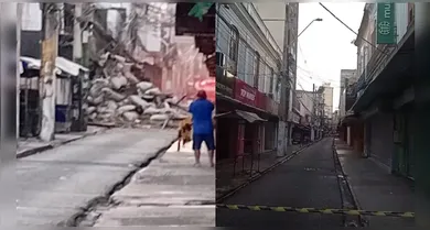Imagem ilustrativa da notícia: Desabamento interdita ruas no centro de Belém; veja quais