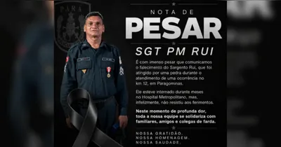 Sargento PM Rui faleceu após meses internado devido a ferimentos provocados por pedrada em Paragominas, Pará. Homenagens destacam sua dedicação ao serviço.