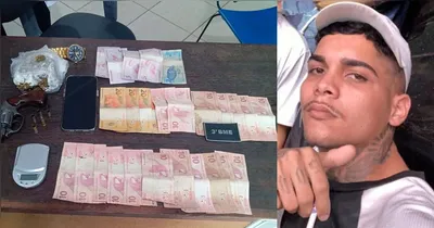 Arma, drogas e dinheiro foram encontrados com o suspeito