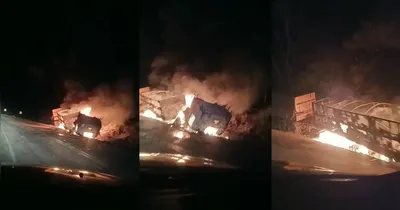 O homem ficou preso dentro do veículo e acabou sendo carbonizado