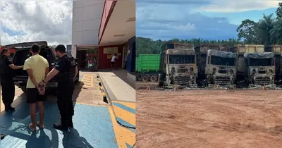 O preso é suspeito de tocar fogo em caminhões da empresa de dendê