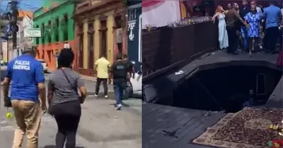 Peritos da Polícia Científica e equipes do Corpo de Bombeiros realizaram vistoria na casa de eventos, na Cidade Velha, em Belém.