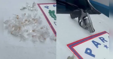 Com o suspeito foram apreendidas drogas e um arma.