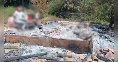 Quando o Corpo de Bombeiros chegou ao local a casa já havia sido consumida pelas chamas