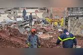 Desabamento de edifício residencial na Rua Jorge Amado, em São Bernardo do Campo.