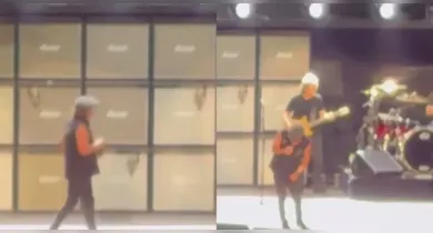 Imagem ilustrativa da notícia: VÍDEO: canhão falha em show do AC/DC e quase atinge vocalista
