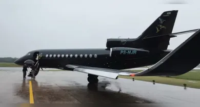 Imagem ilustrativa da notícia: Jatinho de R$ 225 milhões de Neymar chega a Belém; veja o luxo por dentro