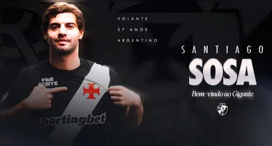 Imagem ilustrativa da notícia: Vasco anuncia Sosa e ganha novo reforço para o meio-campo