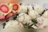 Inspirado na febre do morango do amor, o doce conquista pela aparência e pela combinação de sabores