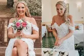 Amanda Barnes se casou em uma cerimônia simbólica para amigos e parentes.