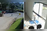 As imagens mostram o pequeno "fujão" indo a caminho do trabalho da mãe