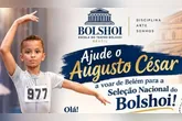 Augusto César tem 8 anos e busca uma vaga nacional na Escola de Teatro Bolshoi
