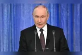 Vladimir Putin durante participação no Fórum Valdai, em Moscou, nesta quinta-feira (1º).