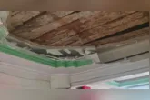 Homem fica ferido após teto de comércio desabar em Belém.