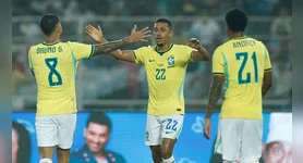 Samuel Lino (22), marcou duas vezes na goleada por 4 a 0 sobre a Índia