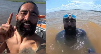 Imagem ilustrativa da notícia: Colombiano atravessa o Amazonas a nado e segue até Belém para alertar contra a poluição