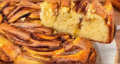 Imagem ilustrativa da notícia: Bolo de maçã com iogurte fica fofinho e perfumado