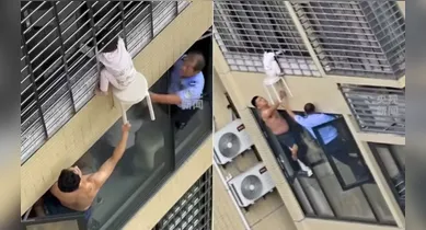Imagem ilustrativa da notícia: Menina fica pendurada no 12º andar de prédio e é salva por vizinhos