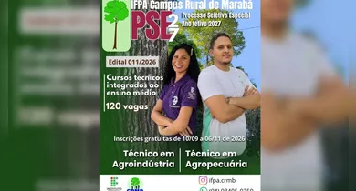 Imagem ilustrativa da notícia: IFPA abre 120 vagas gratuitas em cursos em Marabá