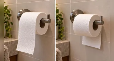 Imagem ilustrativa da notícia: Papel higiênico para a frente ou para trás: descubra qual a posição correta