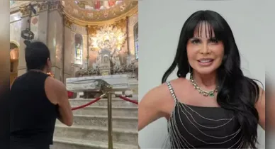 Imagem ilustrativa da notícia: Vídeo: Gretchen entra de joelhos na Basílica de Nazaré após promessa