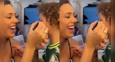 Imagem ilustrativa da notícia: Vídeo: Neymar se irrita ao ver Mavie usando camisa do Palmeiras