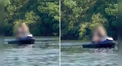 Imagem ilustrativa da notícia: Casal é flagrado fazendo sexo em moto aquática na Ilha do Combu, no Pará