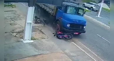 Imagem ilustrativa da notícia: Motociclista fica ferido em colisão com caminhão na Mário Covas