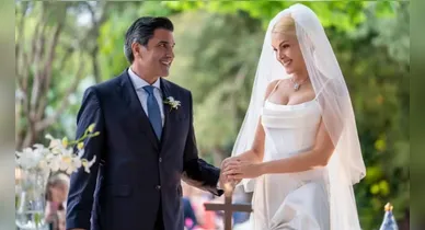 Imagem ilustrativa da notícia: Casamento de Ana Hickmann e Edu Guedes teve 400 maços de flores e bolo de 9 andares