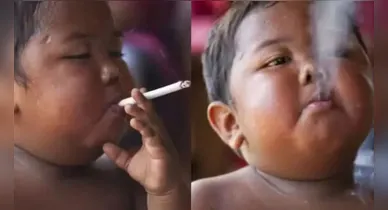 Imagem ilustrativa da notícia: Menino que fumava 40 cigarros por dia: veja como está hoje!