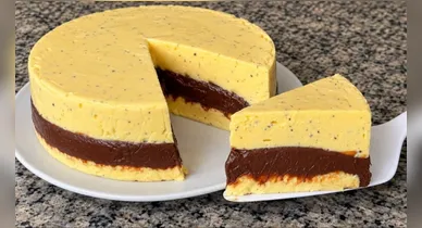 Imagem ilustrativa da notícia: Mousse de maracujá de corte com brigadeiro é irresistível