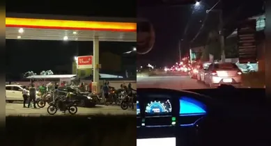 Imagem ilustrativa da notícia: Vídeo mostra fila gigante de carros abastecendo de graça para carreata de Daniel Santos