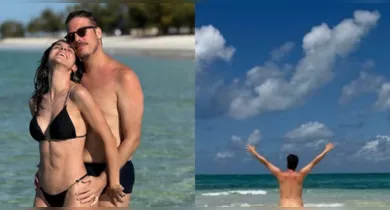 Imagem ilustrativa da notícia: Fábio Porchat posa nu em praia durante viagem com noiva