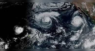 Imagem ilustrativa da notícia: Pacífico registra três furacões simultâneos em meio a El Niño intenso
